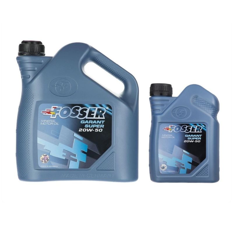 روغن موتور خودرو بنزینی فوسر مدل garant super 20w 50 حجم 5 لیتر مجموعه 2 عددی